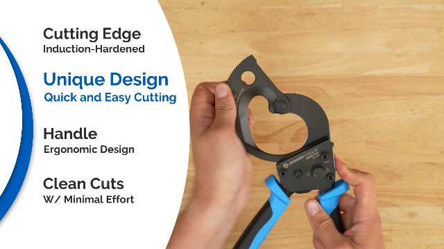 Jonard Tools RC-600 Stainless Steel Ratcheting Cable Cutter, Cuts